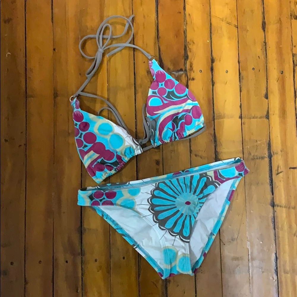 L*Space Bikini Set String Pattern Floral Design - image 1